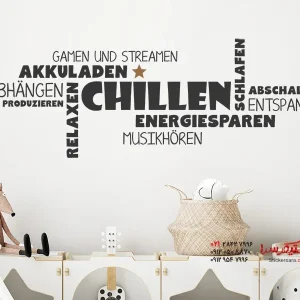 برچسب دیواری ابر کلمه ای آرامش بخش با ستاره