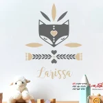 برچسب دیواری اتنو فاکس با نام دلخواه
