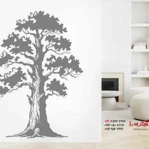 عکس برچسب دیواری از جنس بلوط گره‌دار