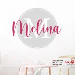 برچسب دیواری اسم با حرف داخل دایره