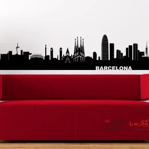 عکس برچسب دیواری اسکای‌لاین بارسلونا