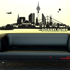 عکس برچسب دیواری اسکای‌لاین دوسلدورف