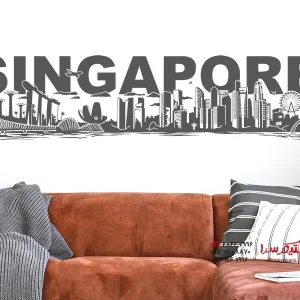 عکس برچسب دیواری اسکای‌لاین سنگاپور با حروف