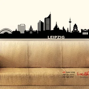 عکس برچسب دیواری اسکای‌لاین لایپزیگ