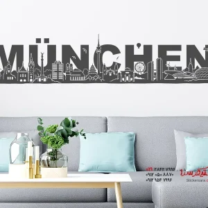 عکس برچسب دیواری اسکای‌لاین مونیخ