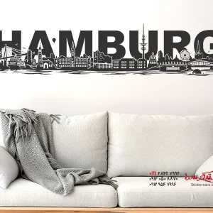 عکس برچسب دیواری اسکای‌لاین هامبورگ