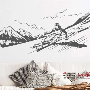 برچسب دیواری اسکی در سرازیری