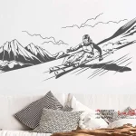 عکس برچسب دیواری اسکی در سرازیری