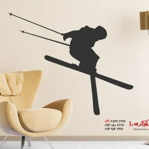 برچسب دیواری اسکی‌باز