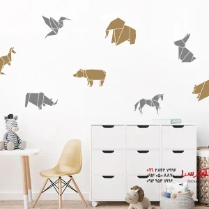برچسب دیواری اوریگامی حیوانات