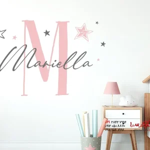 برچسب دیواری با اسم و ستاره