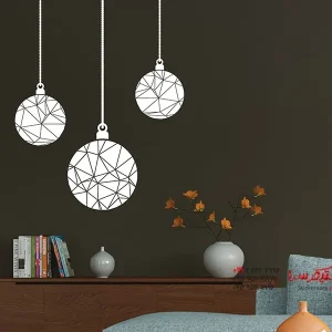 برچسب دیواری با تزئینات درخت کریسمس