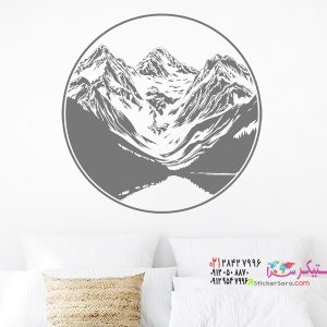 عکس برچسب دیواری با حال و هوای رویایی کوهستان