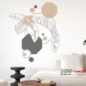 برچسب دیواری با طرح برگ‌های گرمسیری