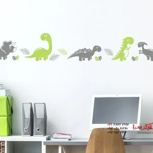 برچسب دیواری با طرح دایناسورهای حاشیه‌ای
