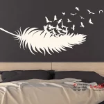 برچسب دیواری با طرح پر پرندگان