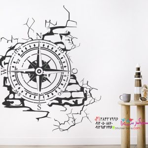 برچسب دیواری با قطب نما_عکس