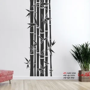 برچسب دیواری با میله‌های بامبو