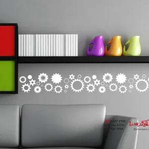 عکس برچسب دیواری با چرخ دنده های حاشیه ای