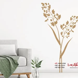 عکس برچسب دیواری با چمن‌های تزئینی