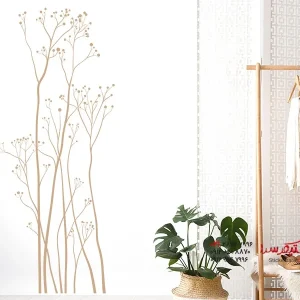 عکس برچسب دیواری با چمن‌های تزئینی