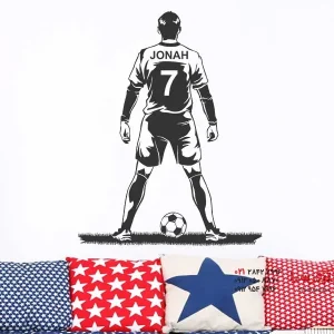 برچسب دیواری بازیکن فوتبال با نام و شماره