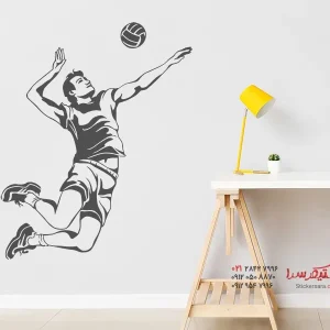 عکس برچسب دیواری بازیکن والیبال