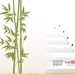 عکس برچسب دیواری بامبو با ارتفاع اتاق