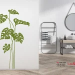 عکس برچسب دیواری برگ‌های مونسترا