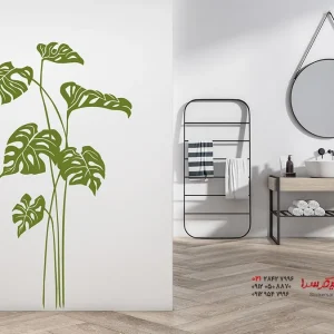 عکس برچسب دیواری برگ‌های مونسترا