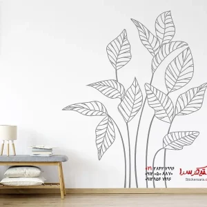 عکس برچسب دیواری برگ‌های گرمسیری