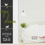 برچسب دیواری بنر دیواری Carpe diem با پروانه‌ها