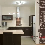 برچسب دیواری بنر دیواری طرح ماکارونی