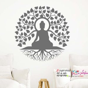 عکس برچسب دیواری بودا درخت زندگی