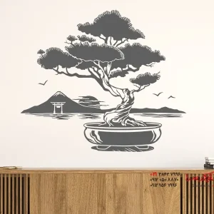 عکس برچسب دیواری بونسای