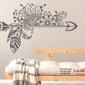 برچسب دیواری بوهو با طرح فلش و گل