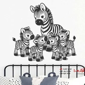 برچسب دیواری بچه گورخرها