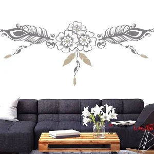 برچسب دیواری تزئینی ساخته شده از پر