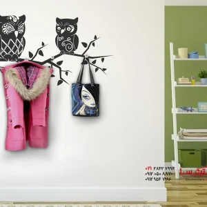 برچسب دیواری جا لباسی طرح جغد