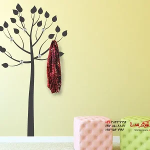 برچسب دیواری جا لباسی طرح درخت