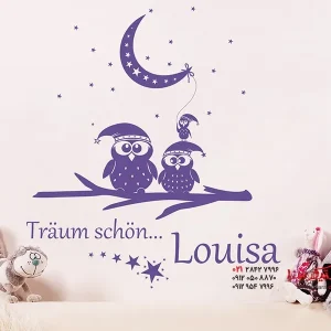 برچسب دیواری جغدهای رویایی با نام