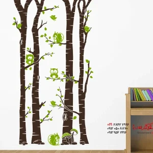 برچسب دیواری جنگل با ساکنان جنگل