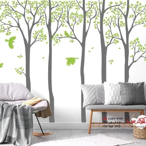 عکس برچسب دیواری جنگل برگریز