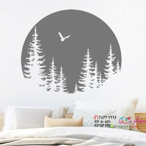 عکس برچسب دیواری جنگل صنوبر عرفانی