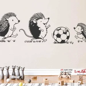 برچسب دیواری جوجه تیغی فوتبال