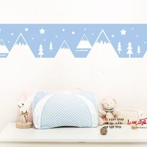 برچسب دیواری حاشیه با طرح منظره کوه