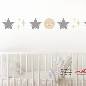 برچسب دیواری حاشیه ماه و ستاره