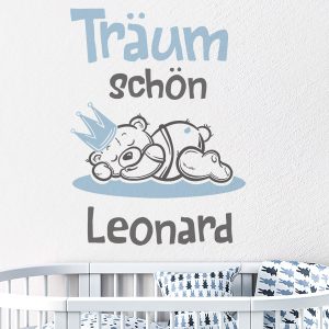 برچسب دیواری خرس رویاهای شیرین با نام