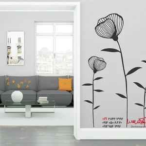 عکس برچسب دیواری خشخاش