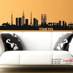 عکس برچسب دیواری خط افق توکیو